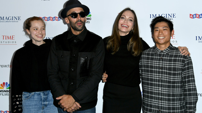 Angelina Jolie with her children