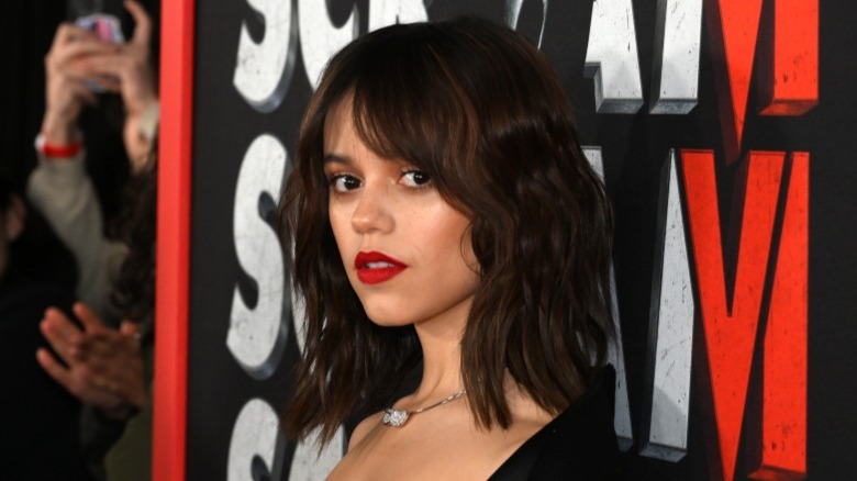 Jenna Ortega with long textured bob