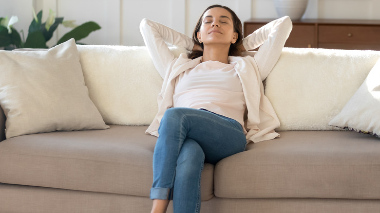 Woman on a couch 