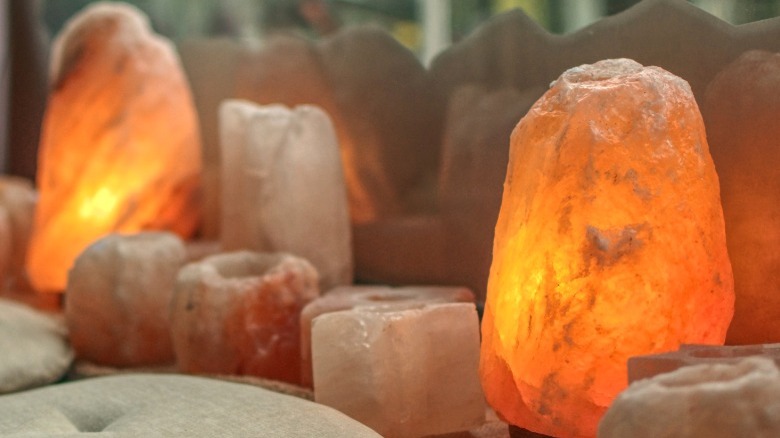 Large and small salt lamps