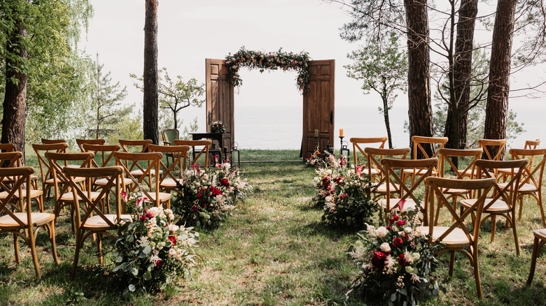 Wedding arch in garden