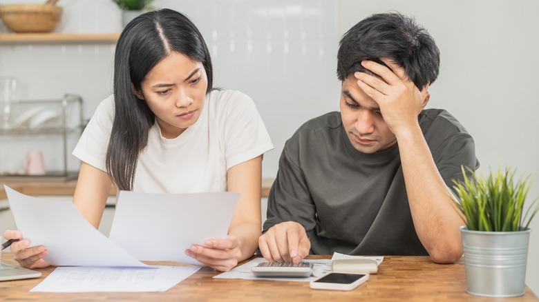 Couple stressed about bills