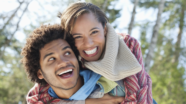 Happy couple outdoors 