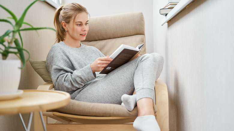 Woman reading a book