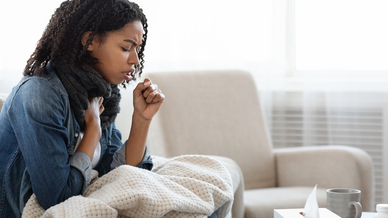 woman coughing