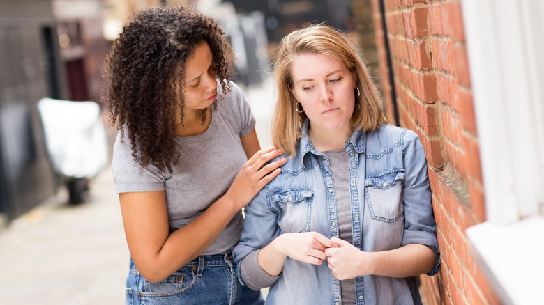 Lesbian couple arguing