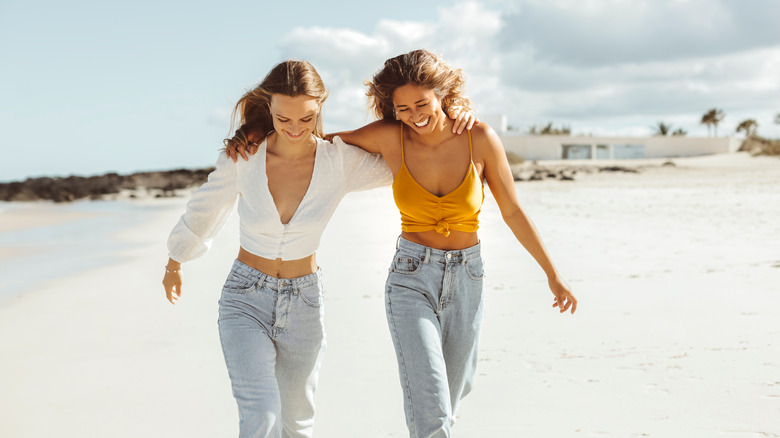 Women walk together