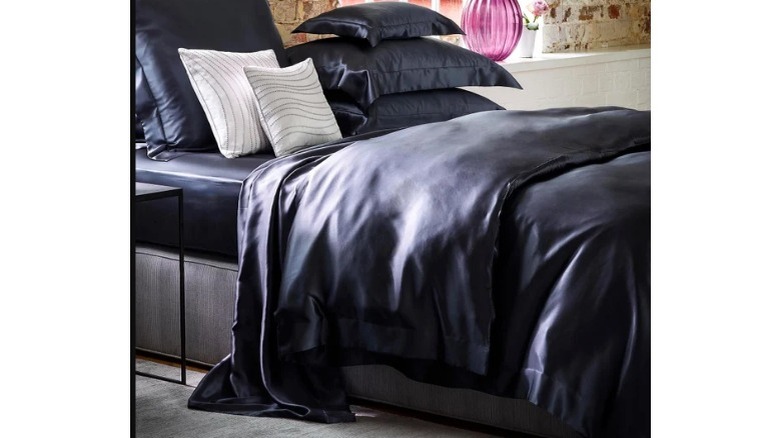 charcoal bed set silk