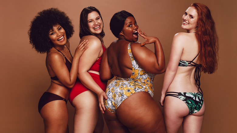 group of diverse women in swim suits