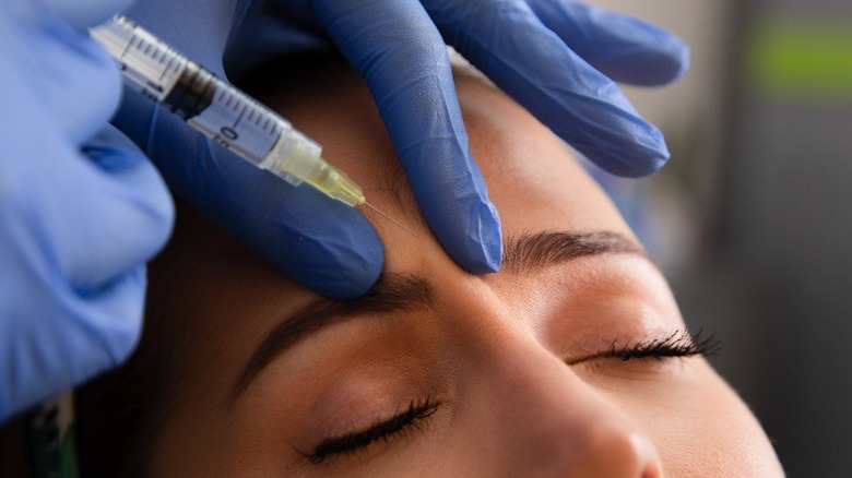 Person receiving Botox injections