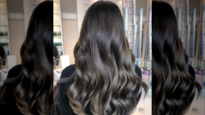 Ashy brown hair and balayage