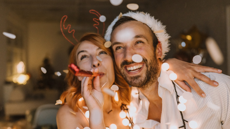 Couple celebrating the holidays