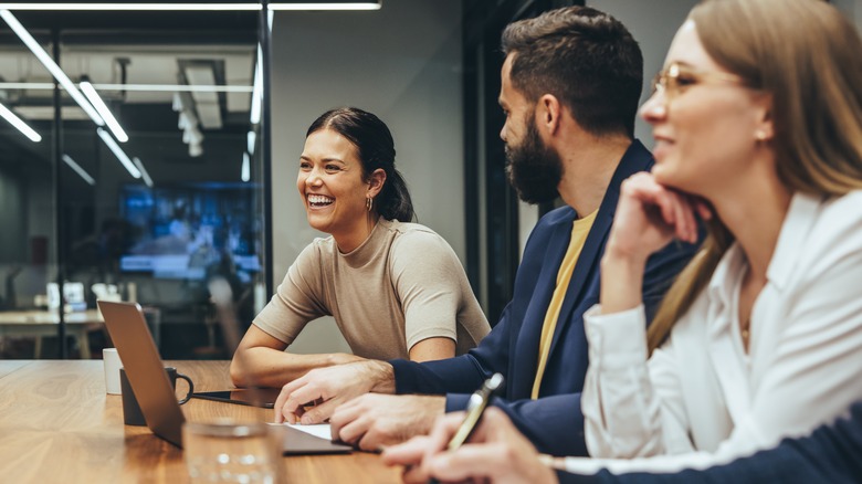 people in a work meeting