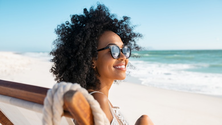 A woman on the beach