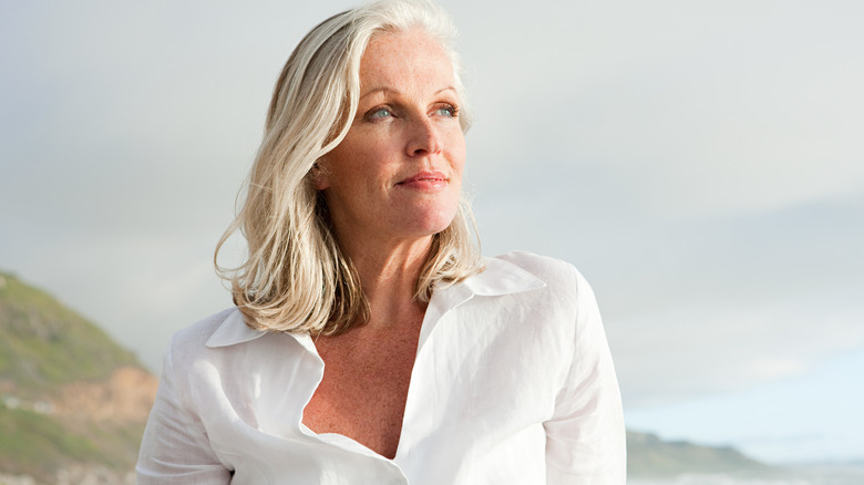 Woman in a white shirt