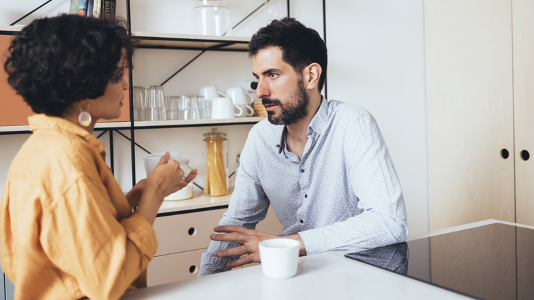 Couple having serious conversation