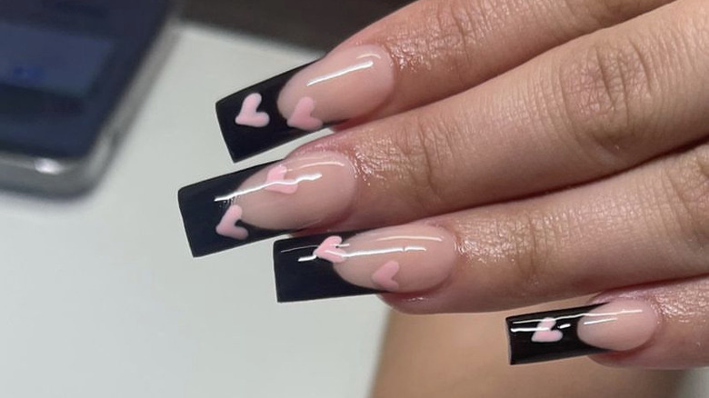 black tips with pink hearts
