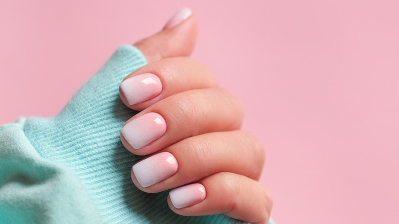 Ombre light pink nails