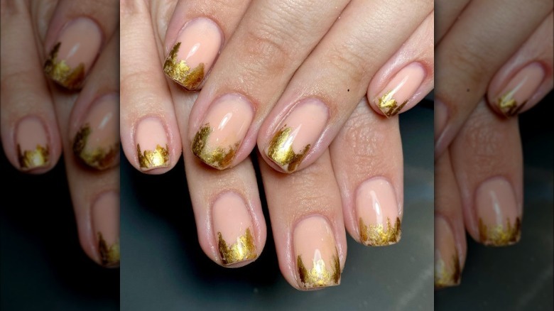 gold tipped nails