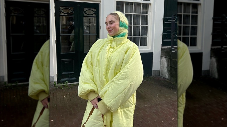 woman in yellow outfit