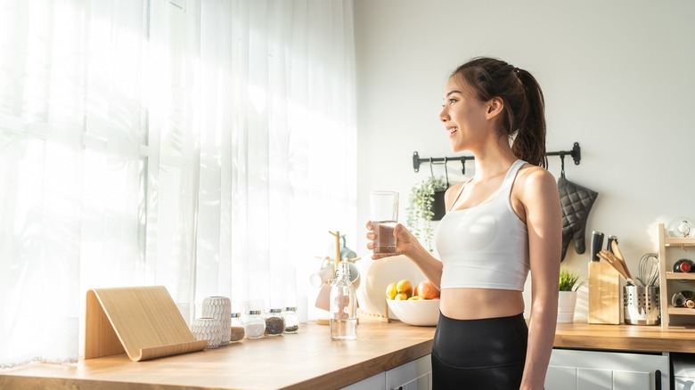 Woman drinking water