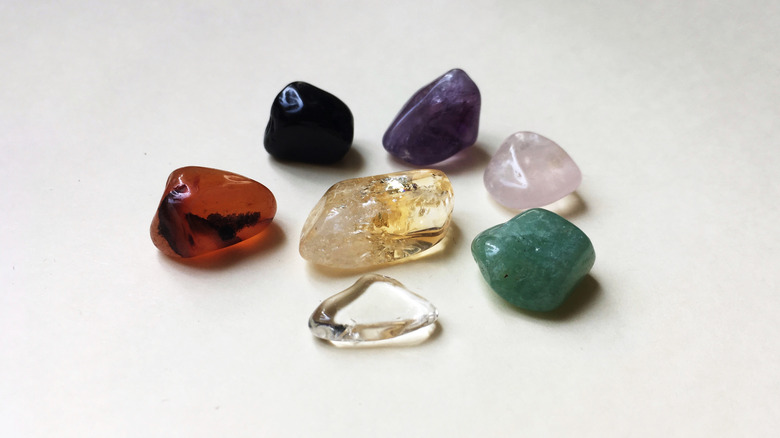 Seven chakra stones and crystals