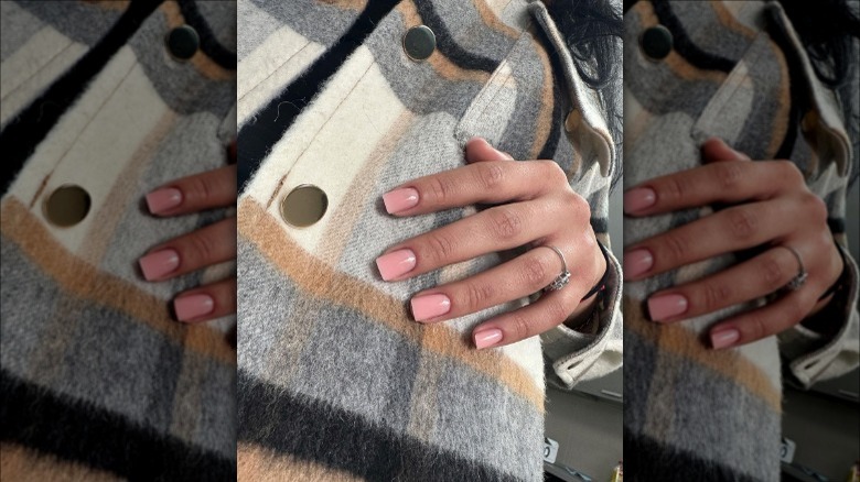 classic square neutral-colored nails