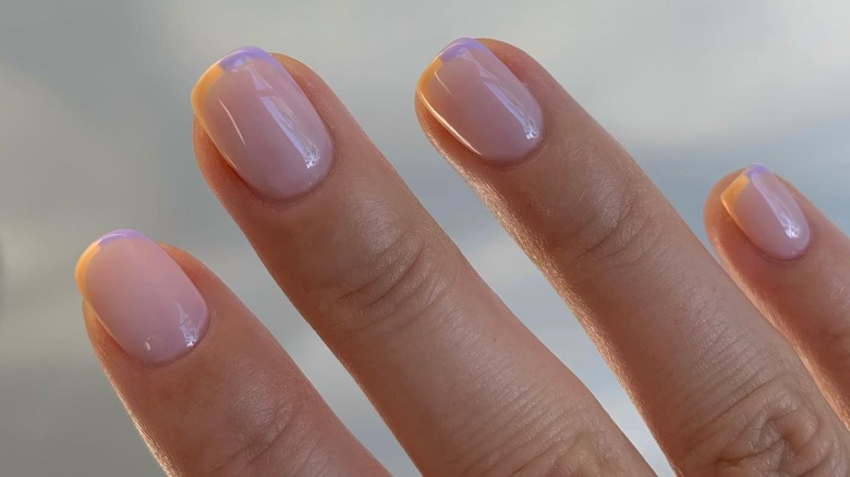 squoval pastel tip nails