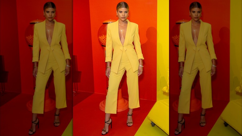 Sofia Richie in yellow suit