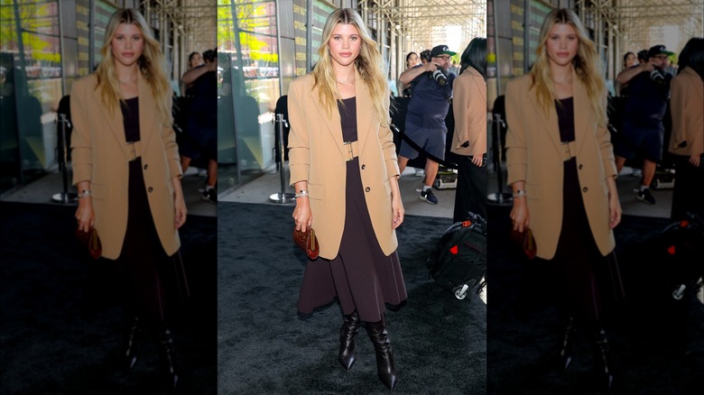 Sofia Richie in camel-colored blazer