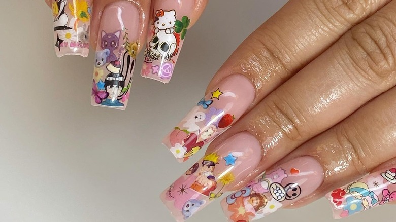 sticker book nail manicure