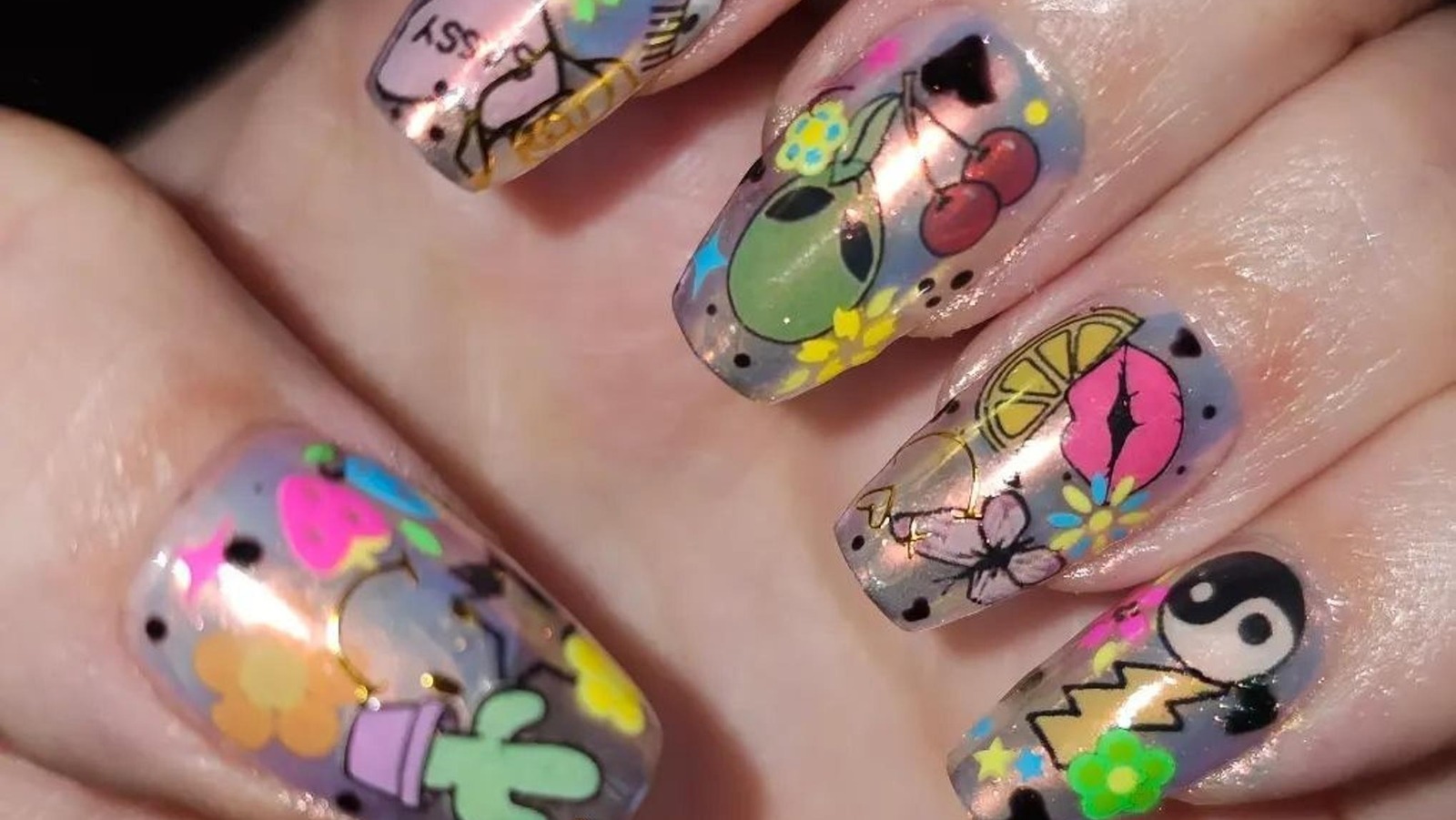 Sticker Book Nails: The Easiest Manicure Trend To Capture Your Inner Child