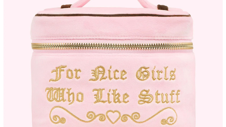 Pink embroidered bag