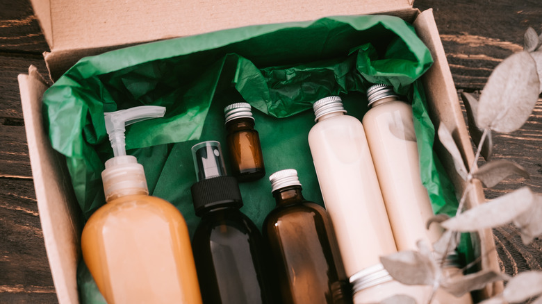 Hair products in a box