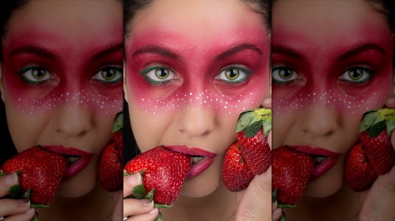 Strawberry makeup design