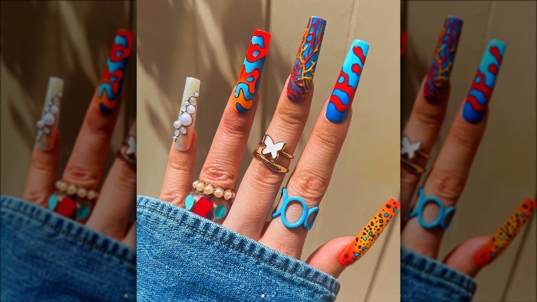 creative patterned nails