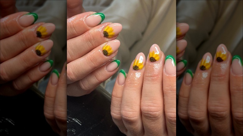 sunflower nail art