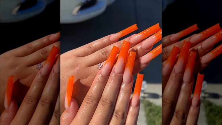 orange nails