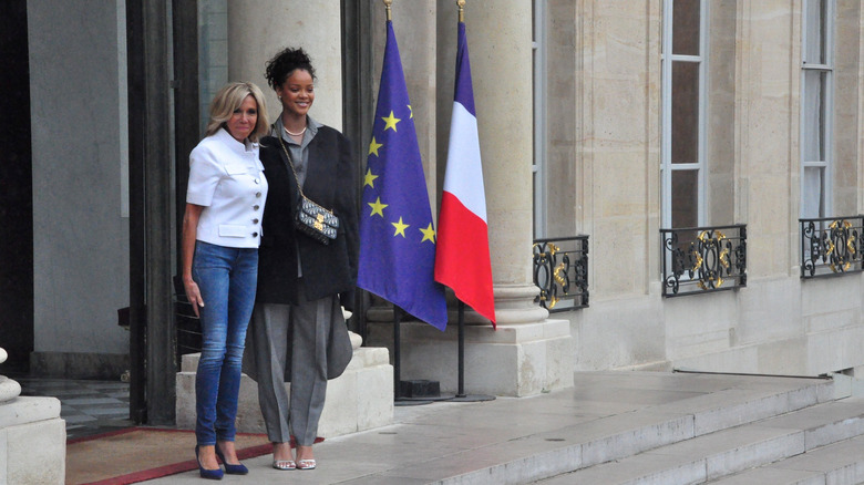 Rihanna and Brigitte Macron