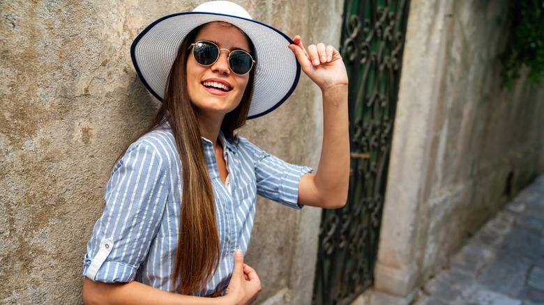 Woman wearing hat