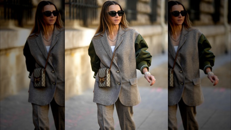 Julia Comil wearing linen suit