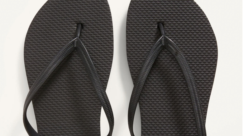 Black flip-flops