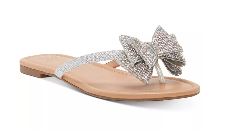 Flip-flop with sparkly bow