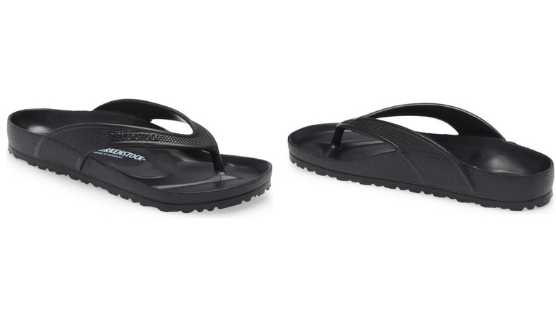 Waterproof black flip-flops