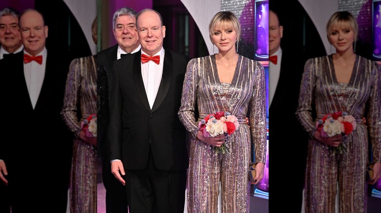 Princess Charlene with flowers