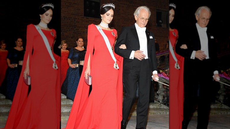 Princess Sofia walking in dress