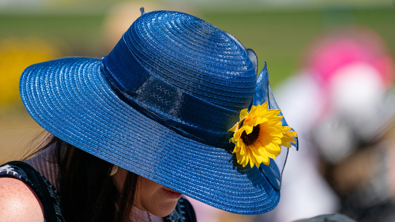 blue kentucky derby hat