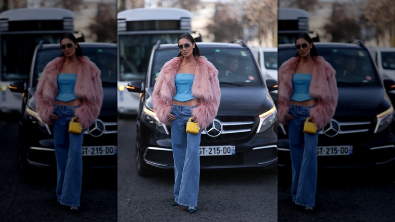 Woman in low-waisted jeans