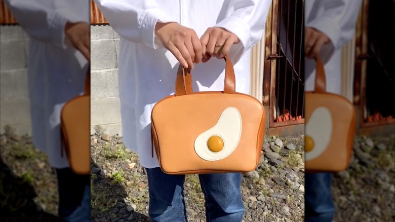 Egg and toast inspired handbag