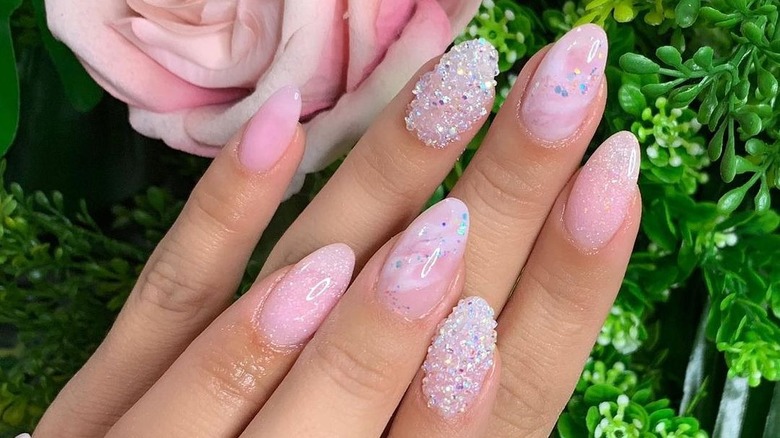 glam wedding nails